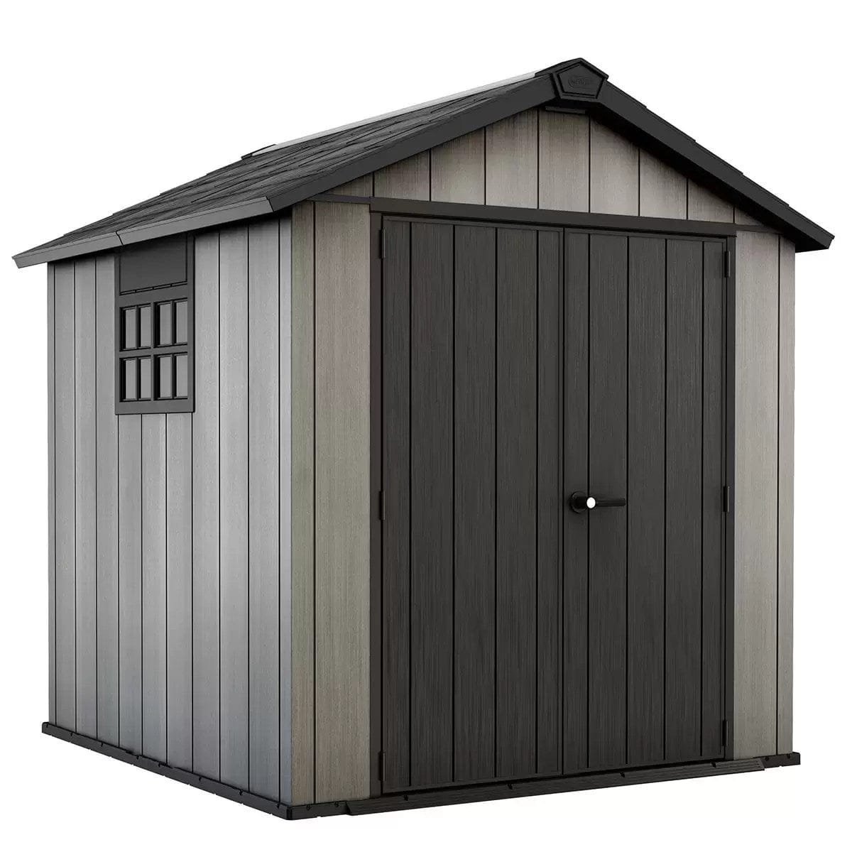 keter oakland 7.5×7 storage shed grey
