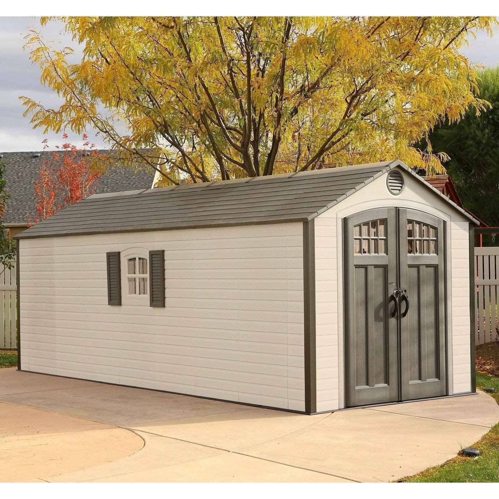 outdoor storage shed 8′ x 20′ – desert sand – lifetime outdoor storage shed 8′ x 20′ – desert sand – lifetime