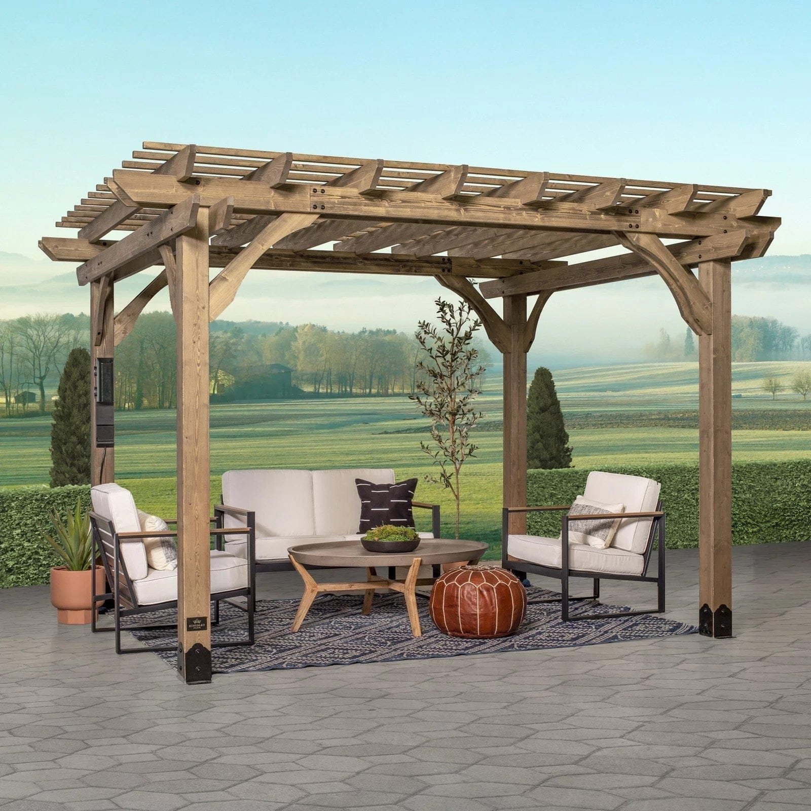 12×10 fairhaven pergola, rustic finish