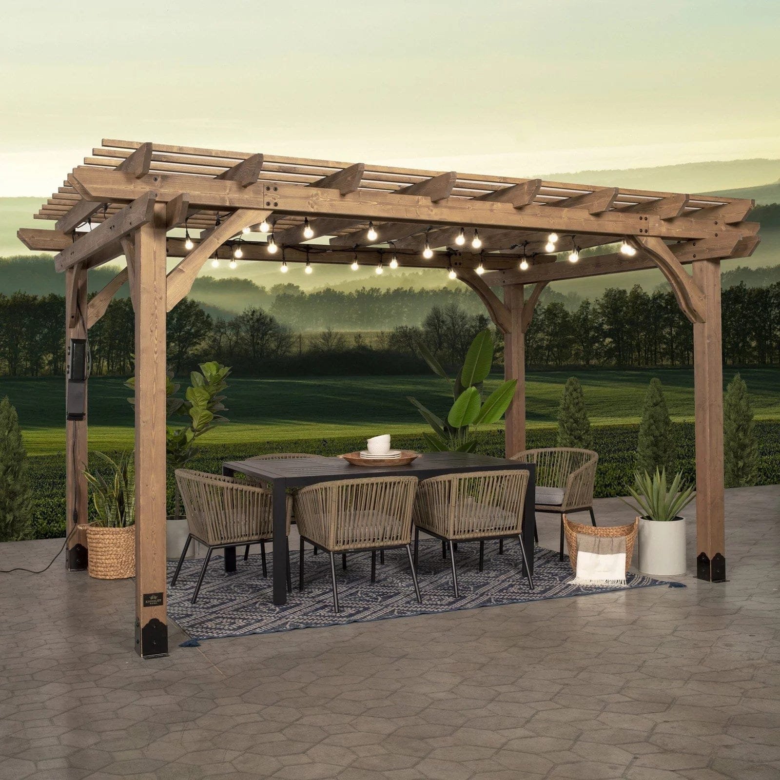 14×10 fairhaven pergola rustic finish