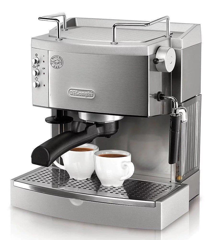 de’longhi – espresso machine with 15 bars of pressure, milk frother and removable water tank – stainless steel de’longhi – espresso machine with 15 bars of pressure, milk frother and removable water tank – stainless steel