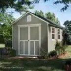 installed meridian 8 ft. x 10 ft. wood storage shed with autumn brown shingles installed meridian 8 ft. x 10 ft. wood storage shed with autumn brown shingles