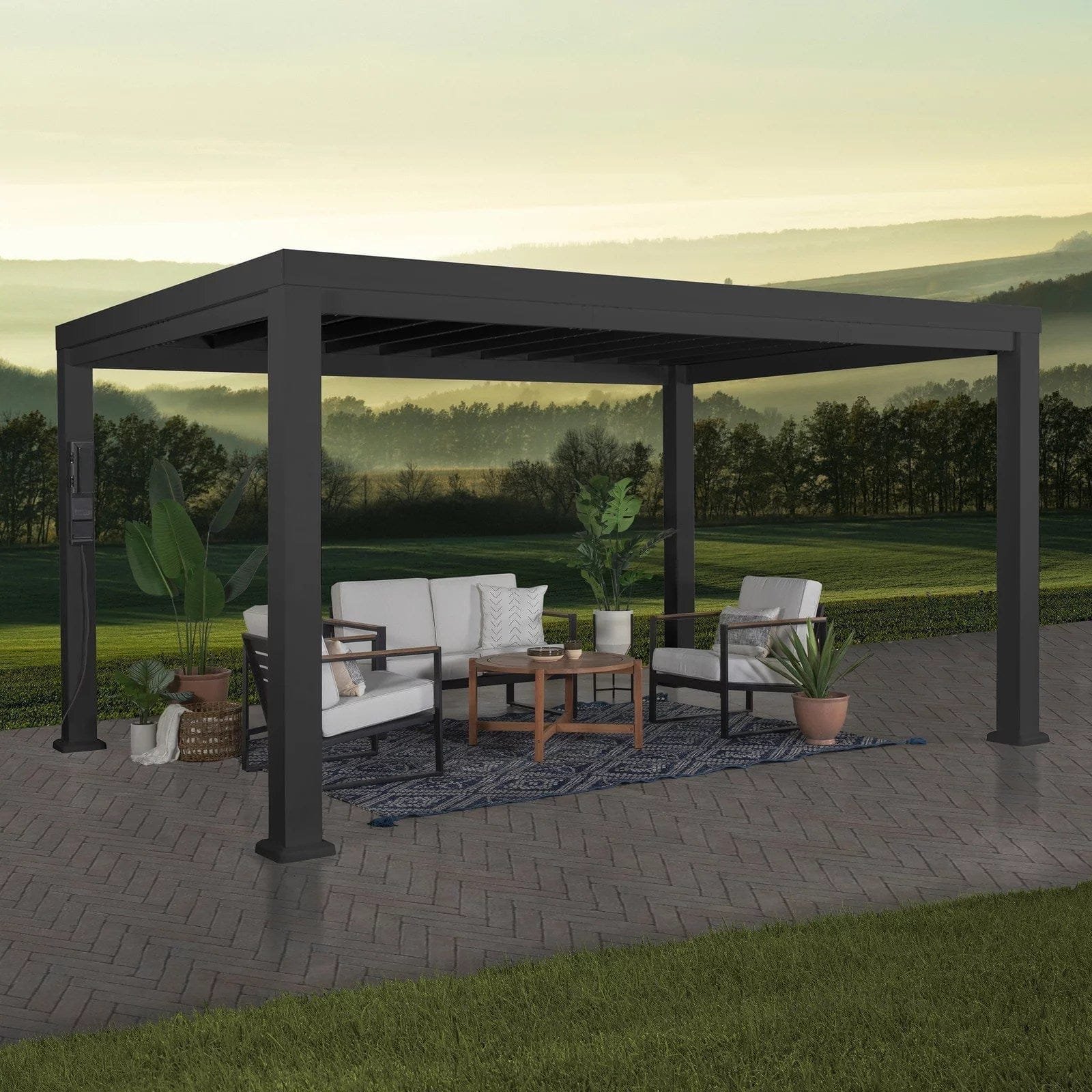 14×12 trenton modern steel pergola with sail shade soft canopy 14×12 trenton modern steel pergola with sail shade soft canopy