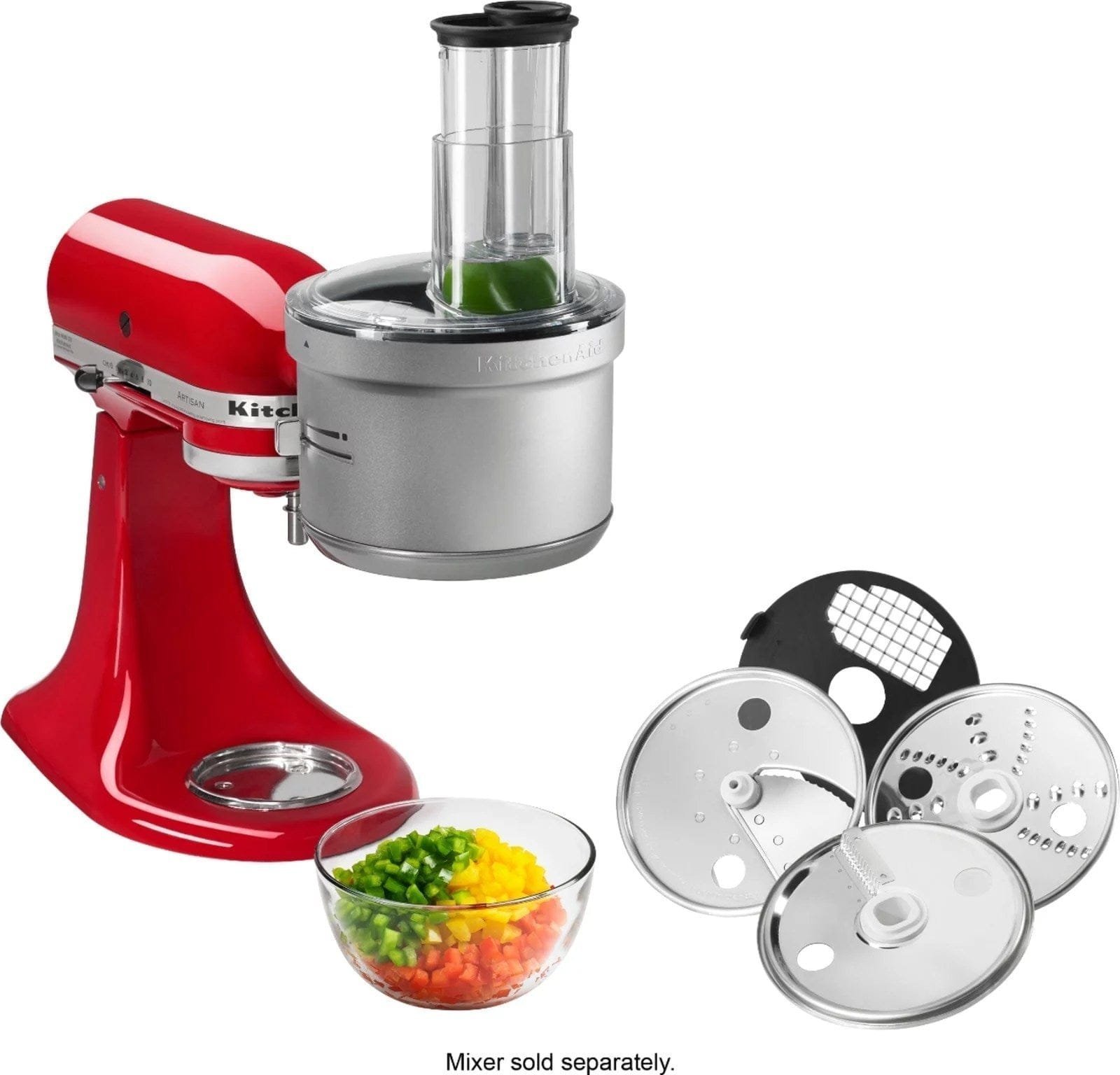 kitchenaid – ksm2fpa food processor attachment kit with commercial style dicing – silver kitchenaid – ksm2fpa food processor attachment kit with commercial style dicing – silver