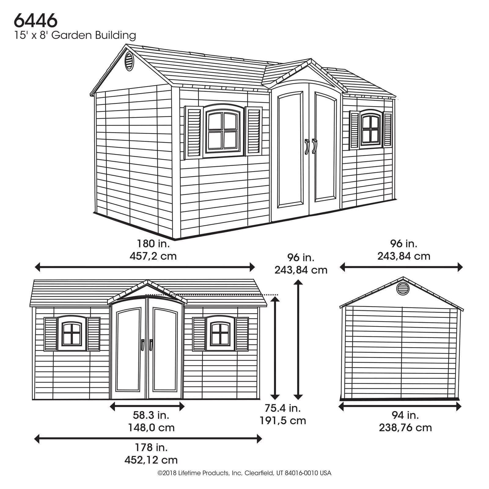 lifetime garden shed – 15 ft. x 8 ft. lifetime garden shed – 15 ft. x 8 ft.