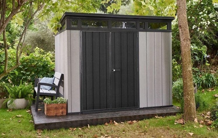 keter artisan 9×7 foot large outdoor shed with floor with modern design for patio furniture keter artisan 9×7 foot large outdoor shed with floor with modern design for patio furniture