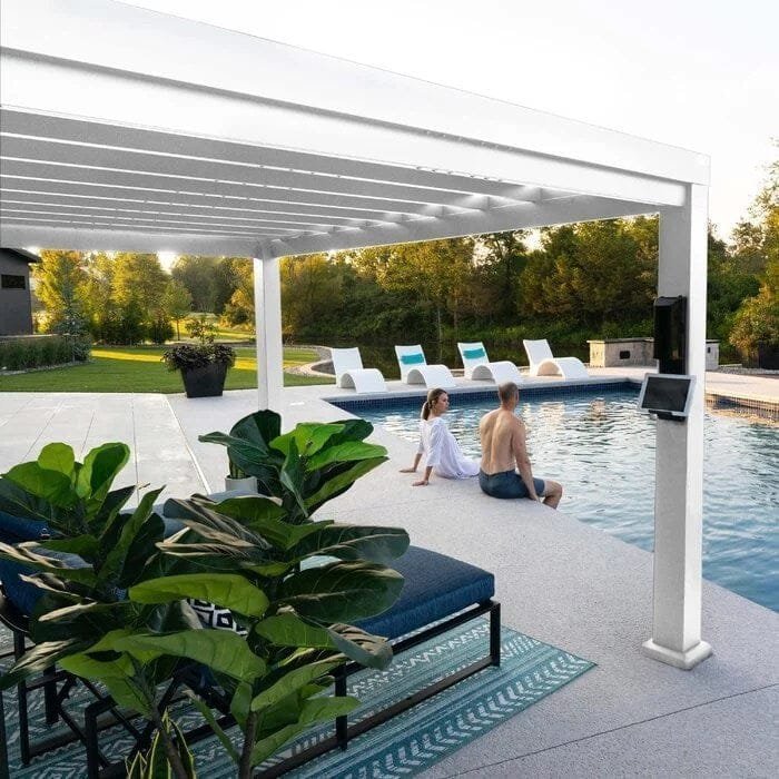 windham 12 ft. w x 10 ft. d steel pergola with canopy windham 12 ft. w x 10 ft. d steel pergola with canopy