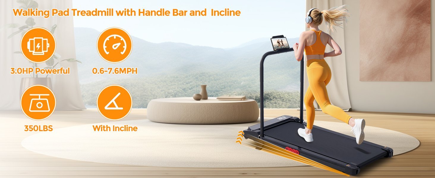kassadin walking pad with handle bar, 2026 upgrade portable small treadmill with handles for home small, 3.0hp under desk walking pad treadmill with incline, 0.6 7.6mph, 350lbs kassadin walking pad with handle bar, 2026 upgrade portable small treadmill with handles for home small, 3.0hp under desk walking pad treadmill with incline, 0.6 7.6mph, 350lbs
