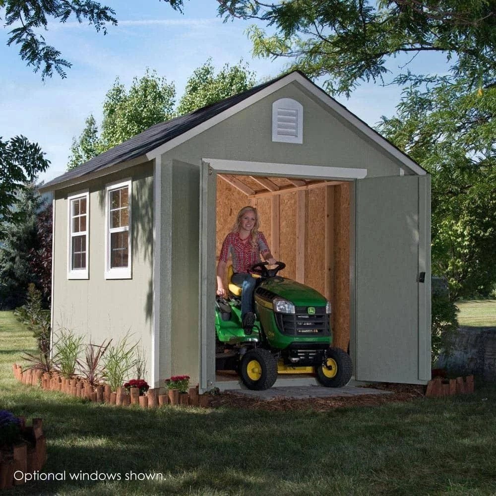 installed meridian 8 ft. x 10 ft. wood storage shed with autumn brown shingles installed meridian 8 ft. x 10 ft. wood storage shed with autumn brown shingles