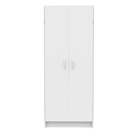 closetmaid pantry cabinet cupboard with 2 doors, adjustable shelves, standing, storage for kitchen, laundry or utility room, white