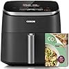 cosori 9 in 1 turboblaze air fryer 6 qt, pfas free ceramic coating, 90°–450°f, precise heating for even results, air fry, roast, bake, broil, dry, frozen, proof, reheat, keep warm, 120v, dark gray