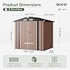 aoxun 6.2x4 ft shed outdoor storage shed with lockable doors & slooping roof metal garden tool shed for backyard, patio, poolside (brown) aoxun 6.2x4 ft shed outdoor storage shed with lockable doors & slooping roof metal garden tool shed for backyard, patio, poolside (brown)
