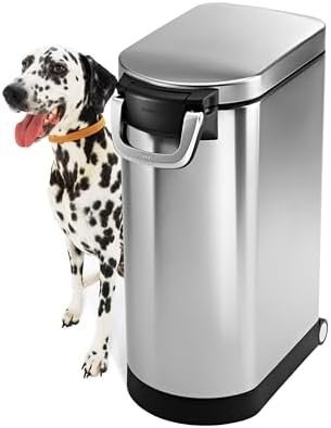 mplehuman 35 liter, 40 lb / 18.1 kg x large pet food storage container for dog food, cat food, and bird feed, brushed stainless steel mplehuman 35 liter, 40 lb / 18.1 kg x large pet food storage container for dog food, cat food, and bird feed, brushed stainless steel