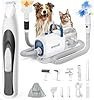 oneisall dog vacuum & dryer for shedding grooming, 8 in 1 dog grooming kit with metal blade pet clippers, adjustable speed and temperature control blower