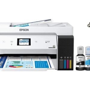 epson ecotank et 15000 wireless color all in one supertank printer with scanner, copier, fax, ethernet, bundle with jawfoal printer cable