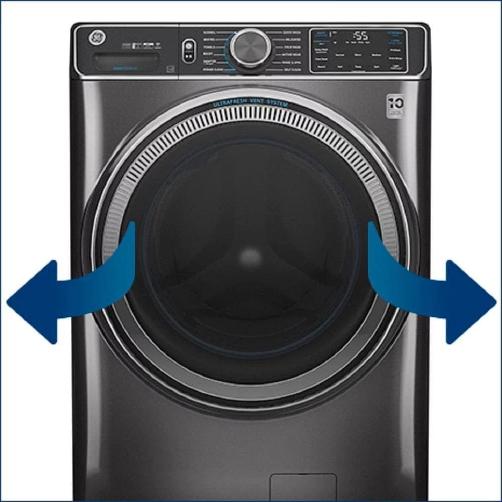 ge – 4.8 cuft high efficiency stackable smart front load washer w/ultrafresh vent system & microban antimicrobial technology – white on white ge – 4.8 cuft high efficiency stackable smart front load washer w/ultrafresh vent system & microban antimicrobial technology – white on white