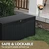 devoko 100 gallon waterproof large resin deck box indoor outdoor lockable storage container for patio furniture cushions garden tools (100 gallon, black) devoko 100 gallon waterproof large resin deck box indoor outdoor lockable storage container for patio furniture cushions garden tools (100 gallon, black)