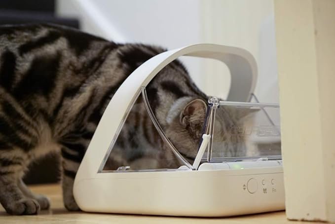 sure petcare sureflap surefeed microchip pet feeder selective automatic pet feeder makes meal times stress free, suitable for both wet and dry food mpf001 sure petcare sureflap surefeed microchip pet feeder selective automatic pet feeder makes meal times stress free, suitable for both wet and dry food mpf001
