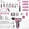 pink tool kit box drill set:dekopro home mechanic toolbox with 12v power cordless drill hand repair tools sets combo kits storage organizer drawer case for men & women pink tool kit box drill set:dekopro home mechanic toolbox with 12v power cordless drill hand repair tools sets combo kits storage organizer drawer case for men & women