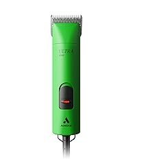 andis professional ultraedge super 2 speed detachable blade dog/pet clipper, rotary motor with shatter proof housing, runs calm & silent, 14 inch cord, for all dog coats & breeds, 120 volts, green