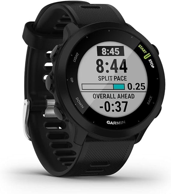 garmin forerunner 55, gps running watch with daily suggested workouts, up to 2 weeks of battery life, black 010 02562 00 garmin forerunner 55, gps running watch with daily suggested workouts, up to 2 weeks of battery life, black 010 02562 00