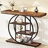tribesigns 41.3" console table, industrial 4 tier sofa table entryway table with circle base, narrow wood accent tables with storage shelves for living room, hallway, foyer, rustic brown tribesigns 41.3" console table, industrial 4 tier sofa table entryway table with circle base, narrow wood accent tables with storage shelves for living room, hallway, foyer, rustic brown