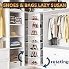 spaceaid 7 tier rotating shoe rack tower, spinning shoe display lazy susan, revolving 360 shoe rack storage round carousel, vertical handbag rotate shoes closet organization (7 tier white) spaceaid 7 tier rotating shoe rack tower, spinning shoe display lazy susan, revolving 360 shoe rack storage round carousel, vertical handbag rotate shoes closet organization (7 tier white)