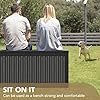 devoko 100 gallon waterproof large resin deck box indoor outdoor lockable storage container for patio furniture cushions garden tools (100 gallon, black) devoko 100 gallon waterproof large resin deck box indoor outdoor lockable storage container for patio furniture cushions garden tools (100 gallon, black)
