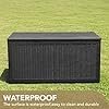 devoko 100 gallon waterproof large resin deck box indoor outdoor lockable storage container for patio furniture cushions garden tools (100 gallon, black) devoko 100 gallon waterproof large resin deck box indoor outdoor lockable storage container for patio furniture cushions garden tools (100 gallon, black)