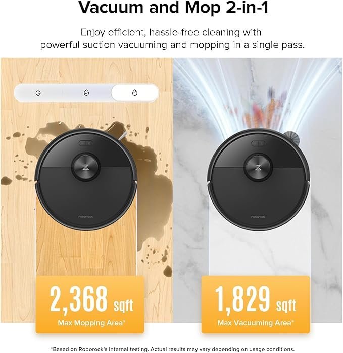 roborock q7 m5 robot vacuum and mop combo, 10,000pa hyperforce suction, robotic vacuum cleaner, dual anti tangle system, app controlled mopping, lidar navigation, for pet hair and carpet, black roborock q7 m5 robot vacuum and mop combo, 10,000pa hyperforce suction, robotic vacuum cleaner, dual anti tangle system, app controlled mopping, lidar navigation, for pet hair and carpet, black