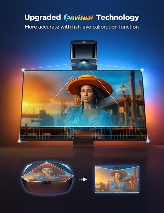 govee tv backlight 3 lite with fish eye correction function sync to 75 85 inch tvs, 16.4ft rgbicw wi fi led strip lights with camera, 4 colors in 1 lamp bead, voice and app control, adapter govee tv backlight 3 lite with fish eye correction function sync to 75 85 inch tvs, 16.4ft rgbicw wi fi led strip lights with camera, 4 colors in 1 lamp bead, voice and app control, adapter