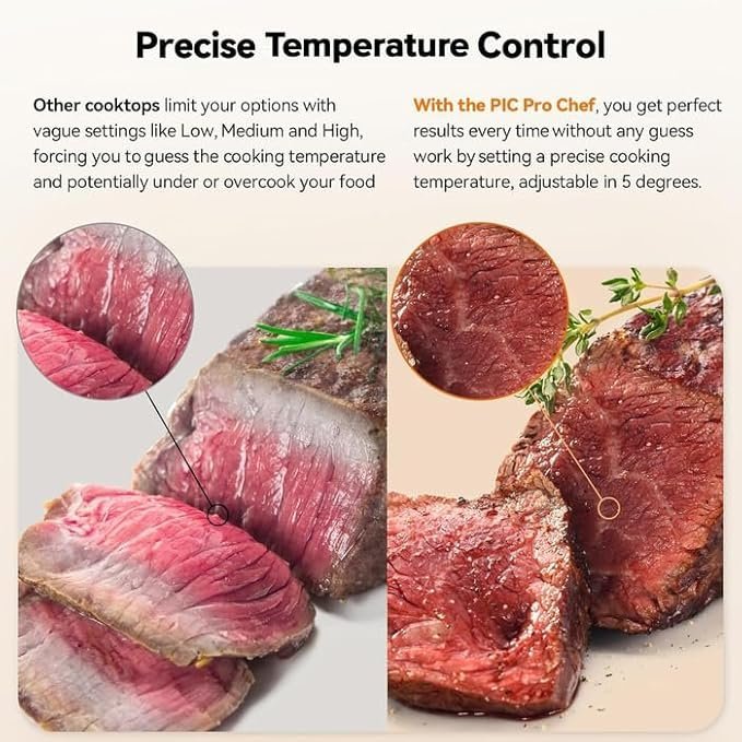 nuwave gold precision induction cooktop, portable, powerful with large 8” heating coil,100°f to 575°f, 3 wattage settings, 12” heat resistant cooking surface nuwave gold precision induction cooktop, portable, powerful with large 8” heating coil,100°f to 575°f, 3 wattage settings, 12” heat resistant cooking surface