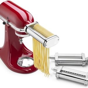kitchenaid stand mixer attachment, ksmpra 3 piece pasta roller & cutter set