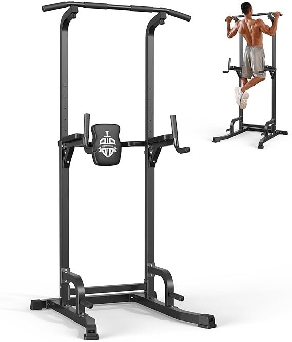sportsroyals power tower pull up bar station, 450lbs stable pull up dip station for home gym strength training equipment | fed fitness sportsroyals power tower pull up bar station, 450lbs stable pull up dip station for home gym strength training equipment | fed fitness