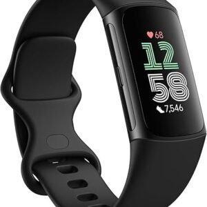 fitbit charge 6 fitness tracker with google apps, heart rate on exercise equipment, 6 months premium membership included, gps, health tools and more, obsidian/black, one size (s & l bands included)