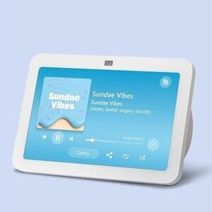 amazon echo show 8, with spatial audio, smart home hub, ideal for open living spaces, designed for alexa+, glacier white