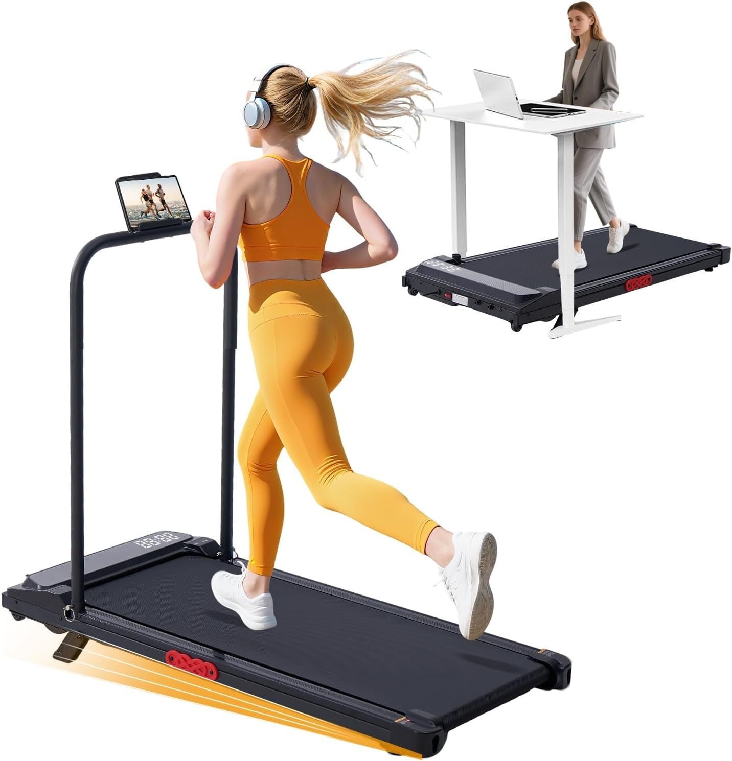 kassadin walking pad with handle bar, 2026 upgrade portable small treadmill with handles for home small, 3.0hp under desk walking pad treadmill with incline, 0.6 7.6mph, 350lbs kassadin walking pad with handle bar, 2026 upgrade portable small treadmill with handles for home small, 3.0hp under desk walking pad treadmill with incline, 0.6 7.6mph, 350lbs