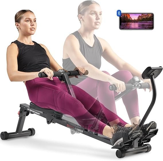 sunny health & fitness compact adjustable rowing machine with 12 levels of resistance for complete body workouts and optional free sunnyfit app enhanced connectivity sunny health & fitness compact adjustable rowing machine with 12 levels of resistance for complete body workouts and optional free sunnyfit app enhanced connectivity