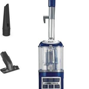 shark upright vacuum, navigator lift away deluxe with large dust cup capacity, hepa filter, swivel steering, upholstery tool & crevice tool, blue, nv360