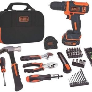 Home black+decker 12v max drill & home tool kit, 60 piece (bdcdd12pk)