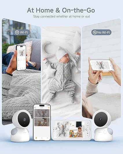 arenti baby monitor with 2 cameras, 2k/3mp wifi 6 camera and audio, 5 inch wireless screen, smartphone app, super night vision, crying detection, auto tracking, temp&humidity sensor (d3 set) arenti baby monitor with 2 cameras, 2k/3mp wifi 6 camera and audio, 5 inch wireless screen, smartphone app, super night vision, crying detection, auto tracking, temp&humidity sensor (d3 set)
