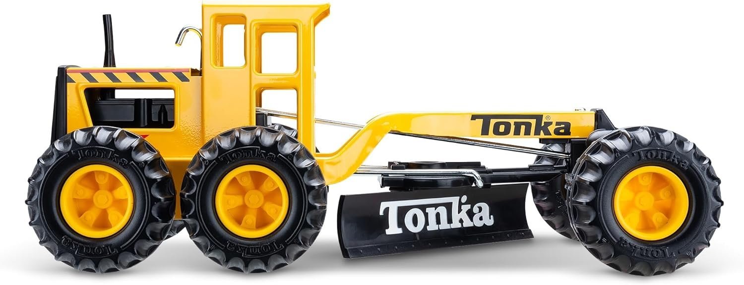 tonka steel classics road grader made with steel & sturdy plastic, yellow toy construction truck, boys and girls, kids, toddlers, ages 3+ tonka steel classics road grader made with steel & sturdy plastic, yellow toy construction truck, boys and girls, kids, toddlers, ages 3+