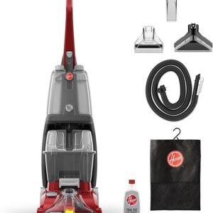 hoover powerscrub deluxe carpet cleaner machine for carpet and upholstery, deep cleaning carpet shampooer machine with multi purpose tools, pair with hoover carpet cleaner solution