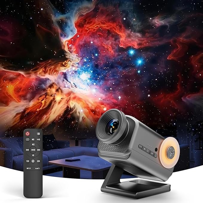 rossetta 3d projector, 60 themes hd 3d galaxy projector with bluetooth speaker & remote, 1h/2h timer, night light for bedroom, home decor, party, birthday & christmas gifts for adults, girls, boys