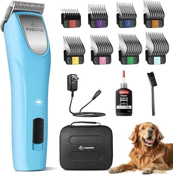 professional dog clippers for grooming 2 speed for thick curly matted coats, low noise cordless pet hair trimmer with detachable a5 blade & metal guide combs kit for horse animal breeds professional dog clippers for grooming 2 speed for thick curly matted coats, low noise cordless pet hair trimmer with detachable a5 blade & metal guide combs kit for horse animal breeds