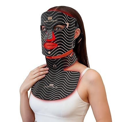 red light therapy mask for face & neck – 4 light modes with 850nm nir, red, yellow & blue led light therapy, 2600mah rechargeable led face mask for anti aging, skin firming & radiant glow at home