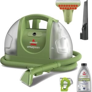 bissell little green multi purpose portable carpet and upholstery cleaner, car and auto detailer, with exclusive specialty tools, green, 1400b