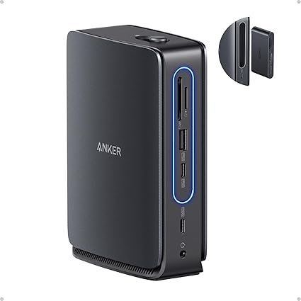 anker nano laptop docking station with detachable hub, 13 in 1 usb c triple display docking with 2 hdmi+1 dp, 10 gbps usb c, 3 usb a, audio, sd/tf, ethernet, 100w max pd for dell, lenovo, hp, and more
