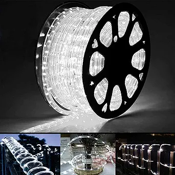 200ft led rope lights outdoor, 1440 led flexible tube lights with 8 modes, waterproof led rope lighting for outside, garden, patio, bedroom, party, pool, fences, indoor outdoor decoration (white)