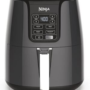ninja air fryer | 4 qt capacity | 4 in 1 roast, crisp, roast, reheats, & dehydrates | dishwasher safe parts | 105°f 400°f | includes 20 easy & healthy recipes | 1550 watt | grey | af101